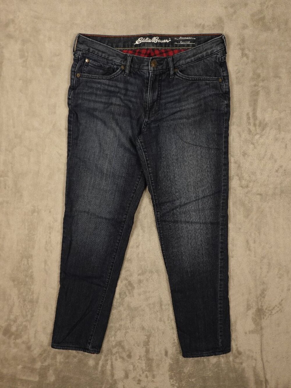 Eddie Bauer Relaxed Jeans Women's 6 Dark Wash Flannel Lined‎ Stretch Denim